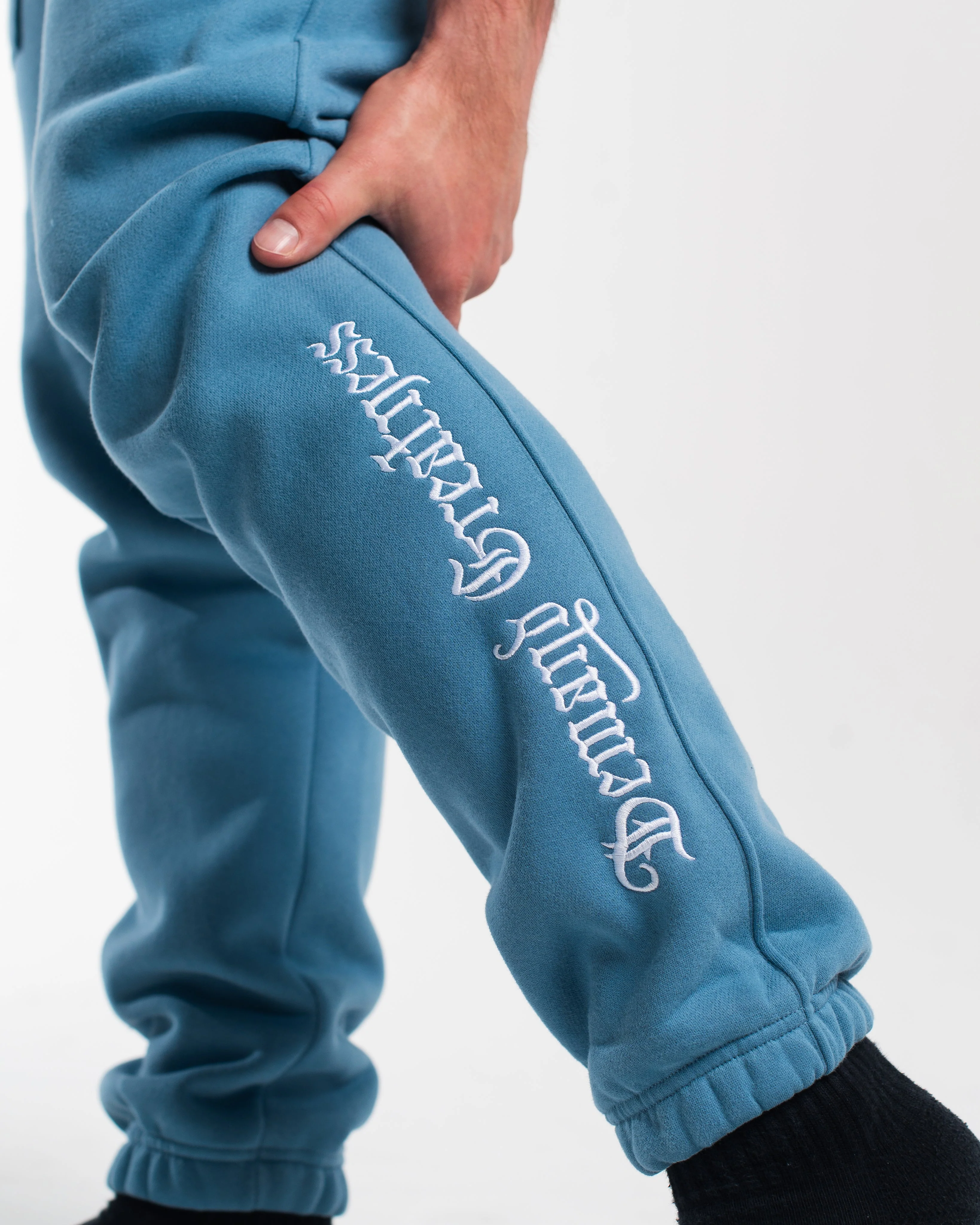 Script Oversized Joggers - Slate Blue - Image 5
