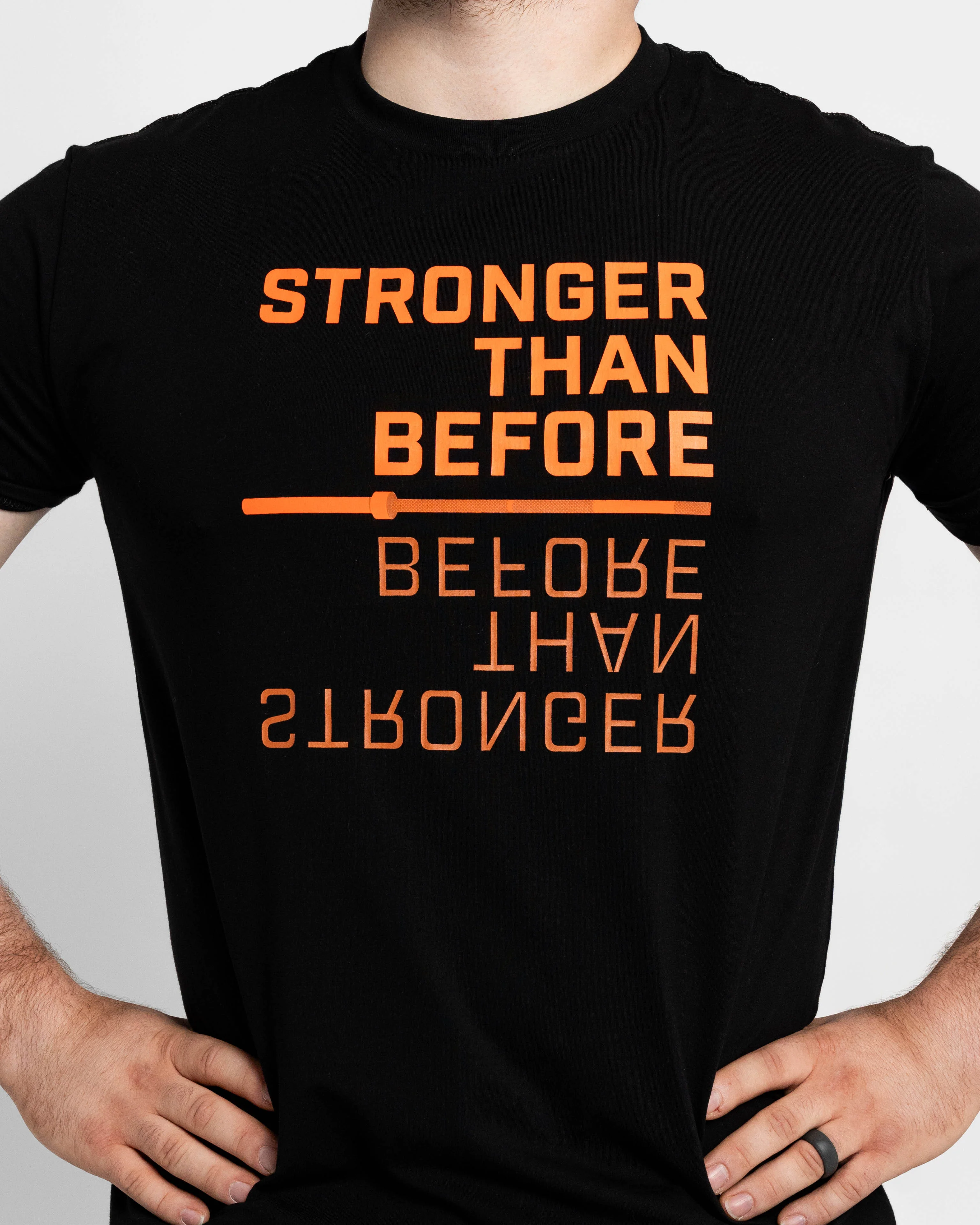 Stronger Than Before True-Fit Bar Grip Men's Shirt - Orange/Black - Image 5